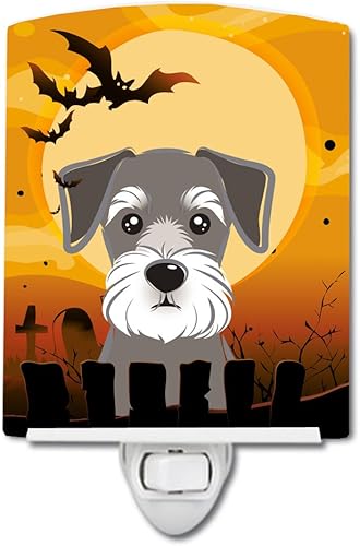 Miniatura 1 de Caroline's Treasures BB1764CNL - Luz nocturna de cerámica Schnauzer de Halloween compacta, con certificación UL, ideal para dormitorio, baño,