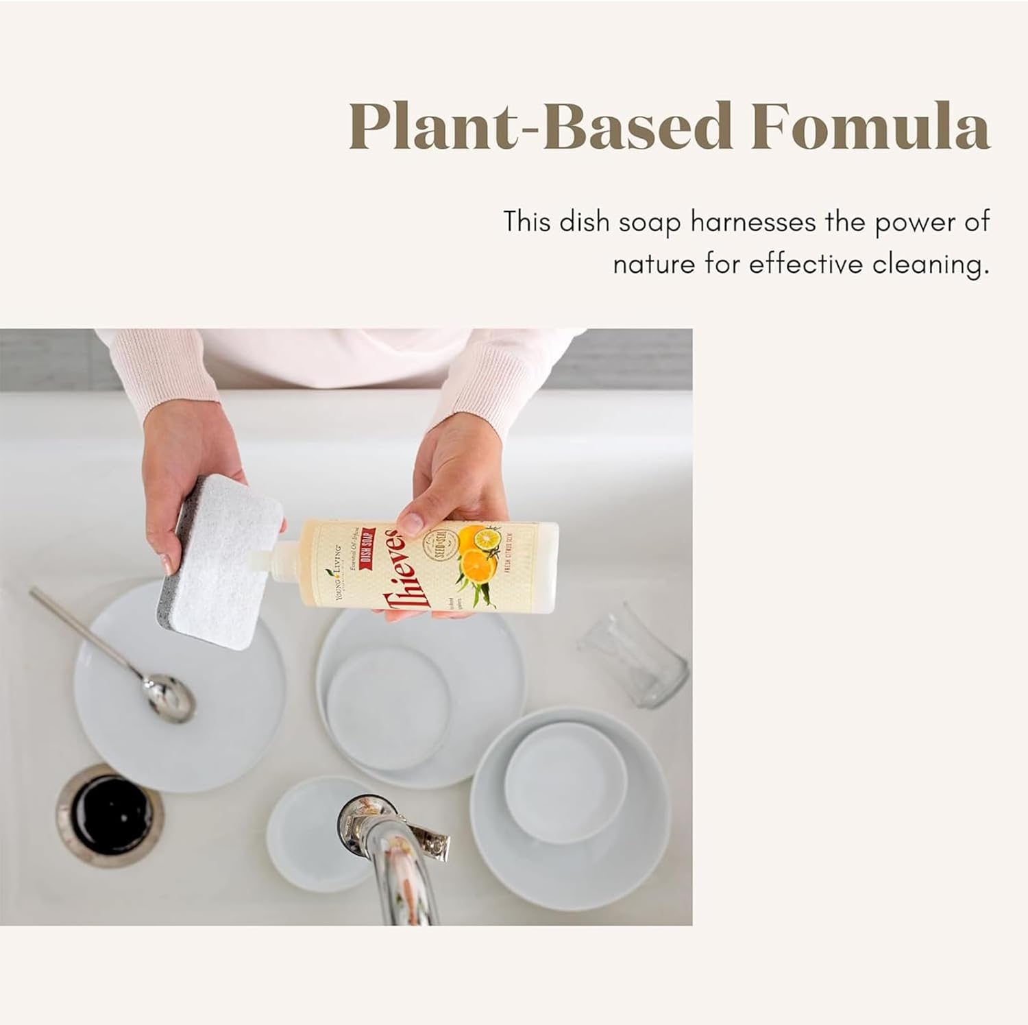 Young Living Thieves Dish Soap | 12 oz | Plant Based Dishwashing Liquid | Formulated with Lemon, Premium Essential Oils, and Water | Gentle on Hands | Ideal for Cleaning Dishes | 1 Pack - Image 6