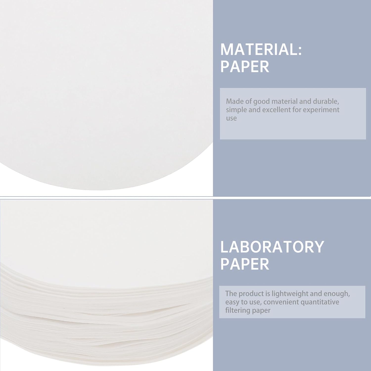 Quantitative Lab Filter Paper 100 Sheets White Paper for Laboratory