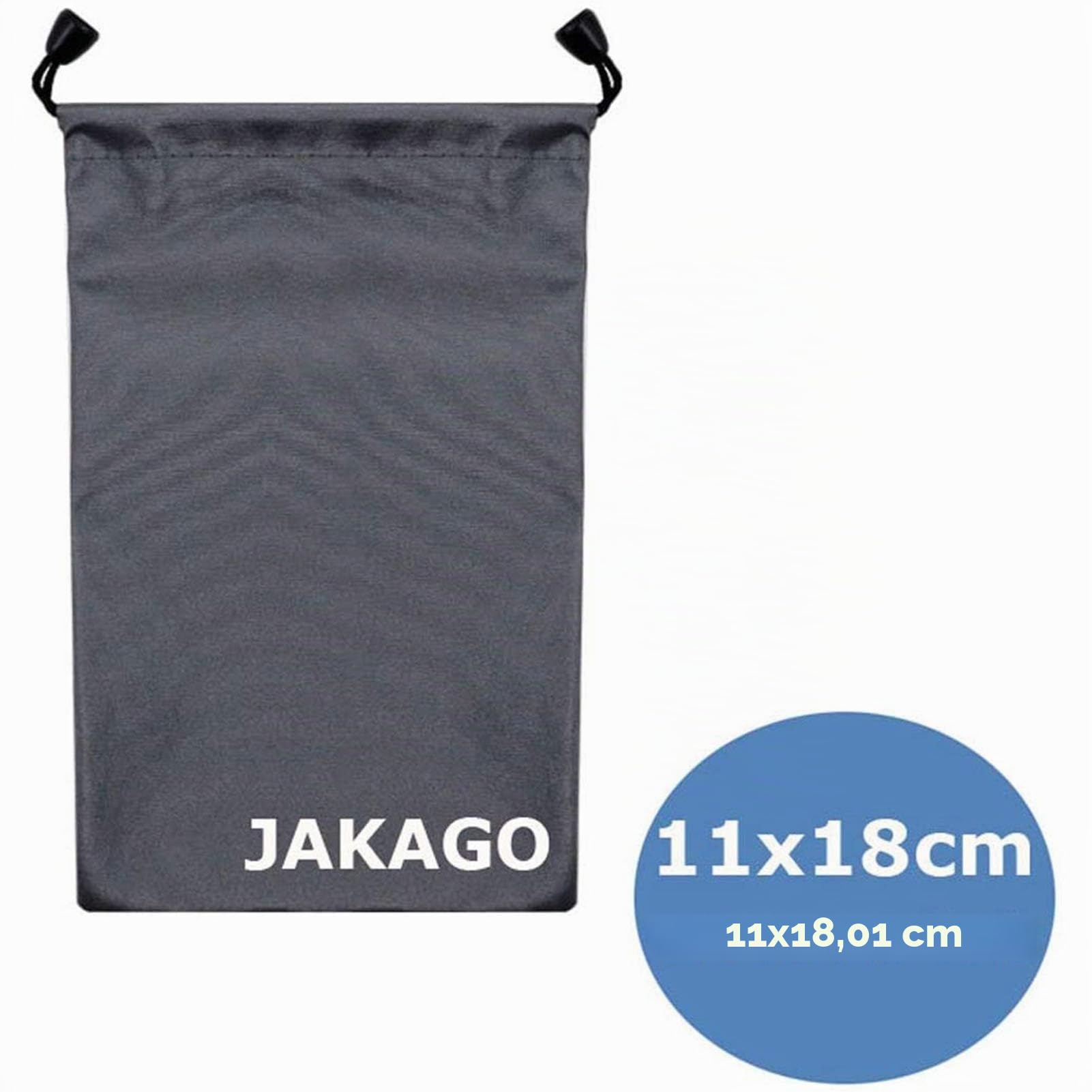 JAKAGO 2x sacchetti universali in tessuto impermeabile, 11 x 18 cm, custodia per occhiali, cuffie, powerbank e cellulari iPhone, Samsung, Huawei, LG, Sony o qualunque oggetto di