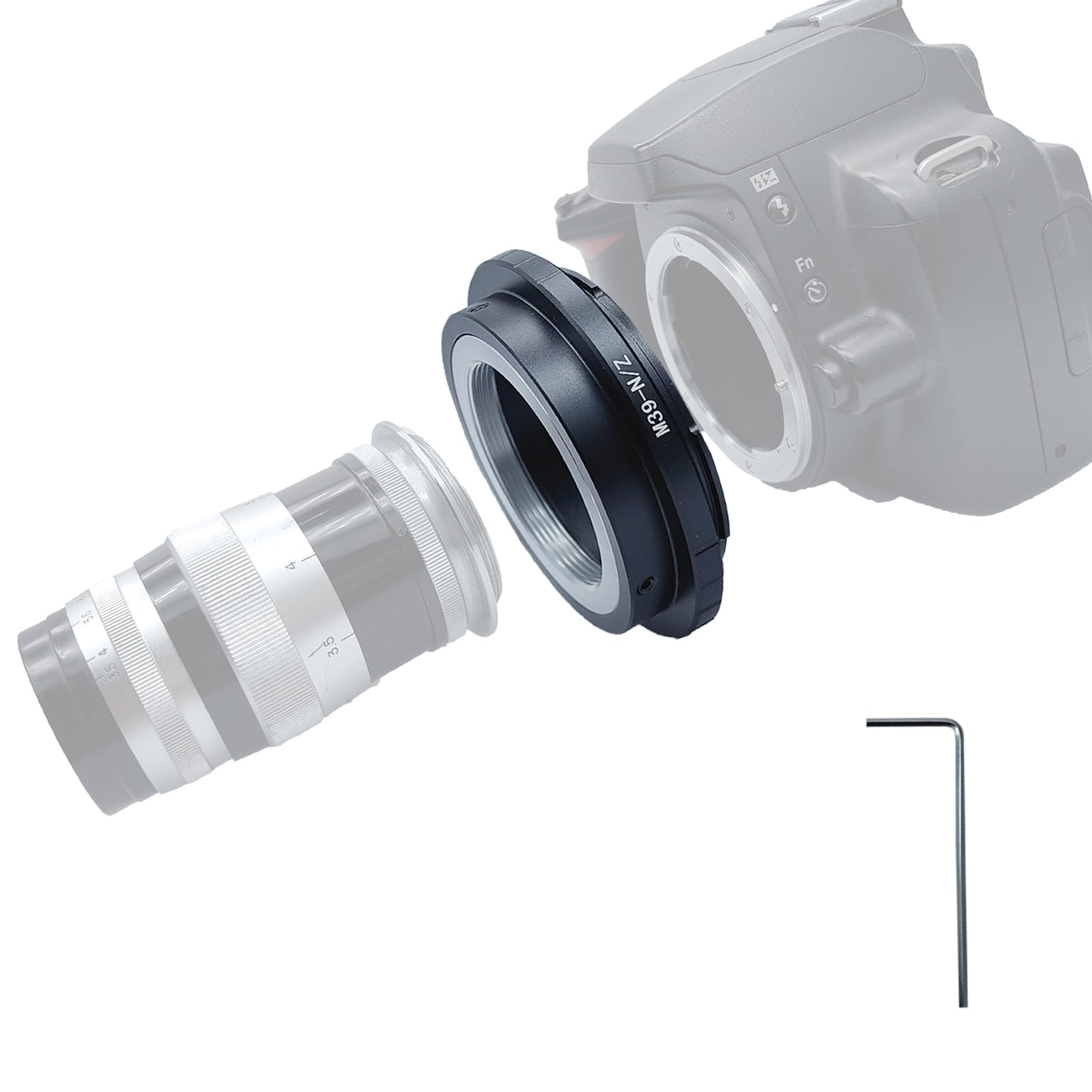 M39-Niko Z - Anillo Adaptador de Objetivo para LM L39 M39 (39 mm, Compatible con Nik Z 7 y para Niko Z 6, cámara de Formato Completo sin Espejo, M39 a Niko Z)