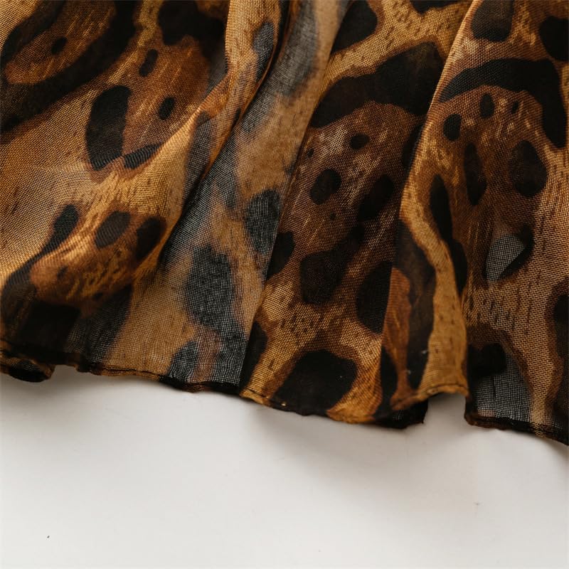 Leopard Print Scarf for Women Fashion Shawl Lightweight Wrap Scarves for Ladies Full Season