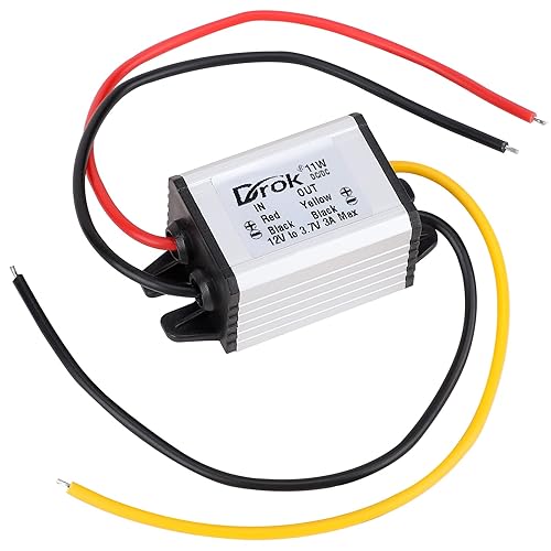 Miniatura 6 de DROK Convertidor Buck de 12 V a 3.7 V, CC 8-35 V a 3.7 V 3A 11 W Módulo de fuente de alimentación de la placa reguladora de voltaje, 5 V, 6 V, 9 V,