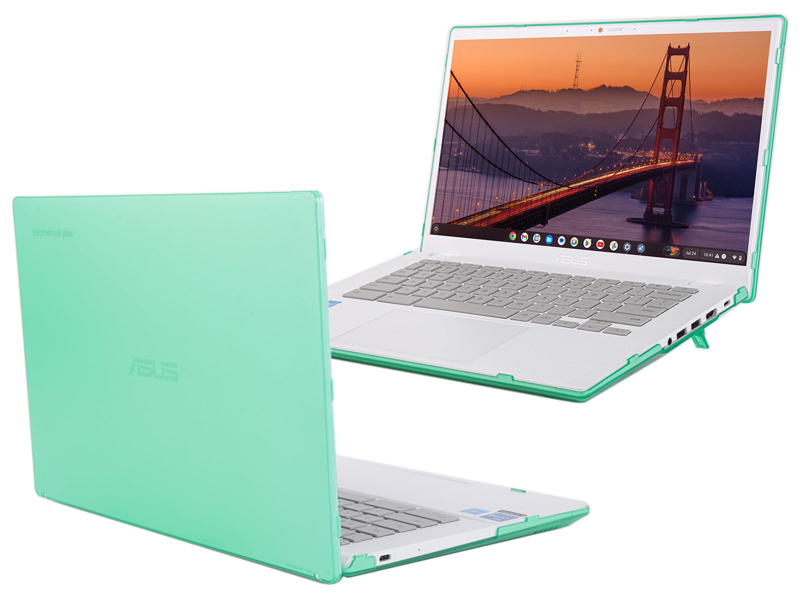 Coque Chromebook Plus CX34 ASUS verte pour travailler partout