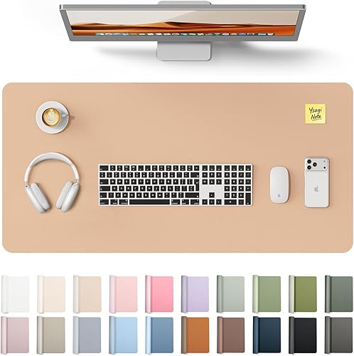 Miniatura 49 de YSAGi Protector de escritorio de piel, alfombrilla de oficina, alfombrilla grande para ratón, alfombrilla antideslizante de piel sintética, Azul