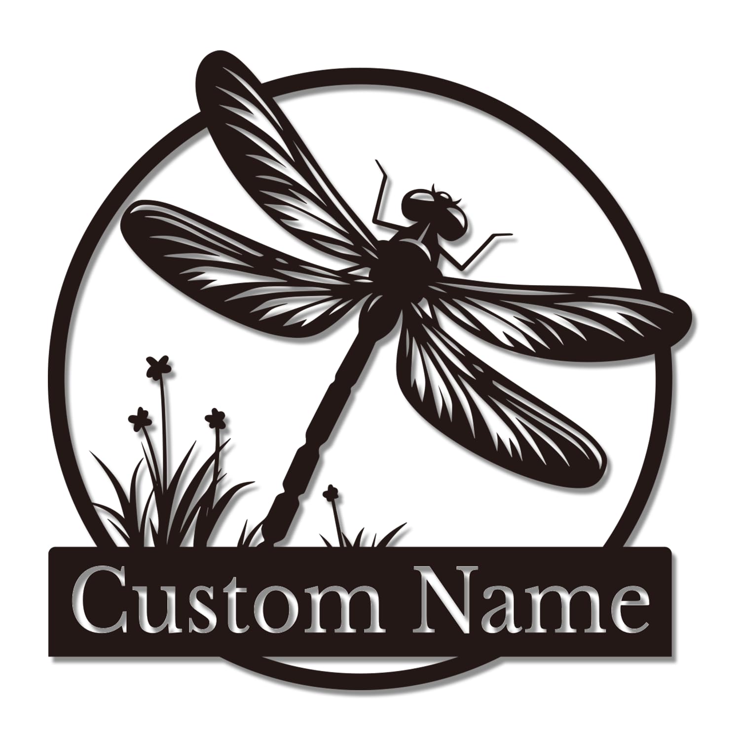 Senyer Dragonfly A Custom Dragonfly Metal Wall Art, Personalized Dragonfly Garden Sign, Dragonfly Monogram, Personalized Name Sign, Outdoor Wall Sign, Porch Wall Decor, Custom Date Sign,Home Gift (Dragonfly A)