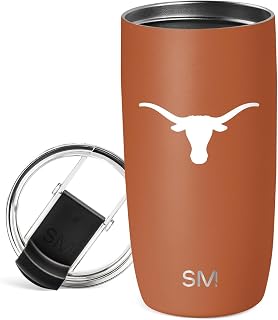 Simple Modern Texas Longhorns Coffee Mug with Flip Lid | 16oz | Voyager Officially Licensed Coffee Tumbler | Stainless Steel Travel Mug, Cup | Gifts for Men, Her | University of Texas