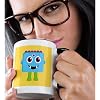 3dRose Monster Series Blue 11oz Two-Tone Black Mug