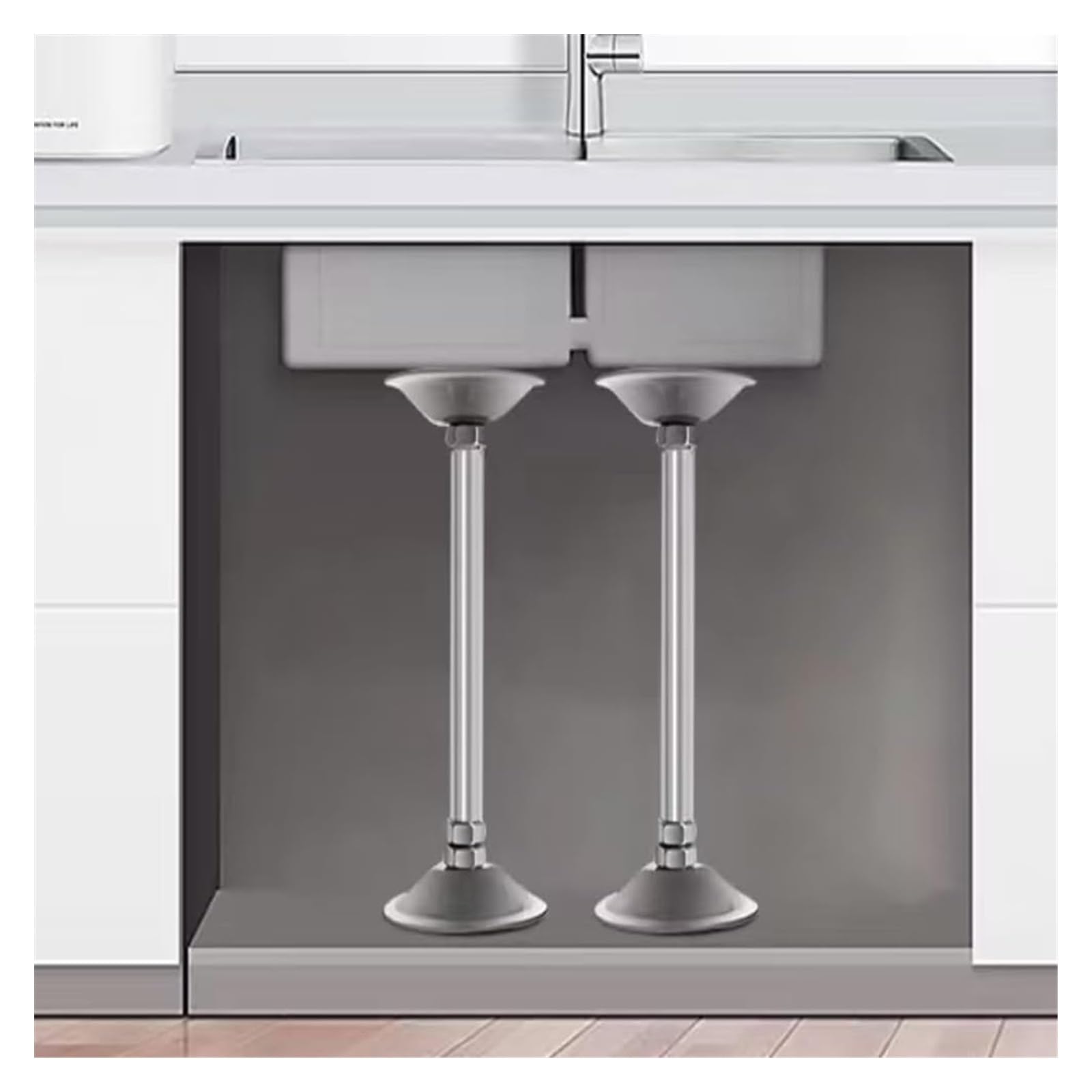 Staffa regolabile per lavello sottotop staffe di supporto regolabili in acciaio inox diverse dimensioni (2 x altezza 25-35 cm)