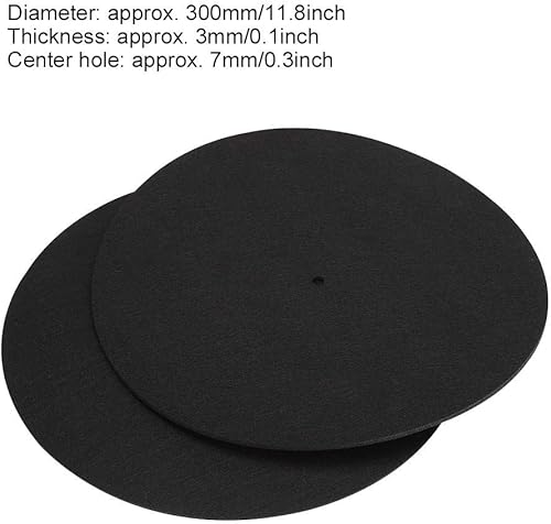 Miniatura 6 de Juego de 2 alfombrillas para tocadiscos de 12 pulgadas, tocadiscos para tocadiscos para el hogar, alfombrilla protectora antideslizante, accesorios