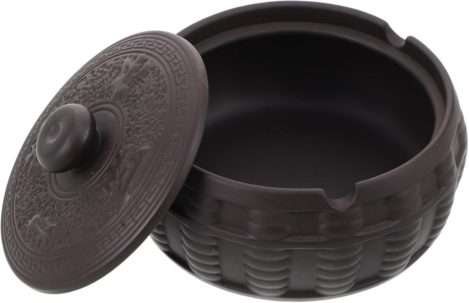 Zerodeko Ceramic Covered Ashtray Porcelain Windproof Indoor Outdoor Decorative Home Office Travel Accessory