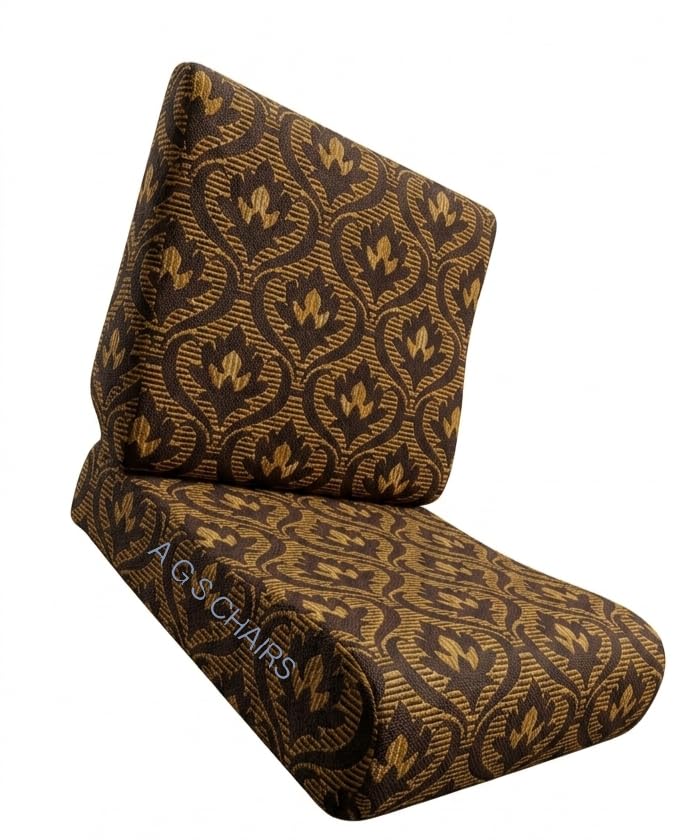 AGS Chairs Wooden Sofa Cushion, Brown Floral Pattern, Foam with Zipper, Seat 21 x 22 x 4 inches and Back 21 x 18 x 3 inch-image-10