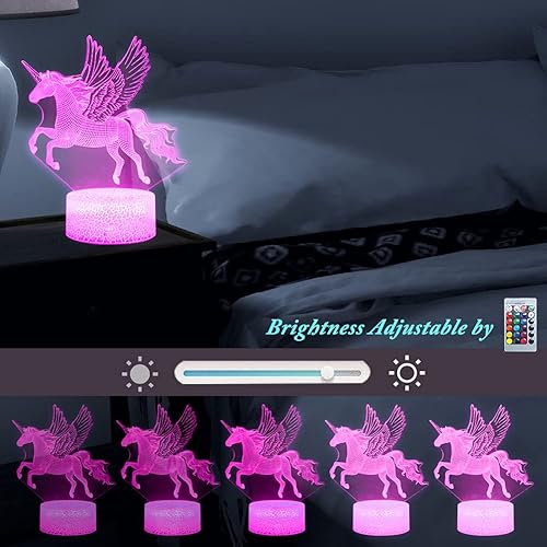 Miniatura 4 de Miisong Luces nocturnas 3D, lámparas LED de ilusión de bicicleta de 16 colores intercambiables con control remoto, cable USB, el mejor regalo de