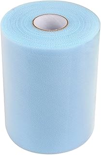 BARATTI Bobina Tulle, Tinta Unita per Decorazioni, Feste di Matrimonio, Altezza 25 cm, Colore (Celeste)