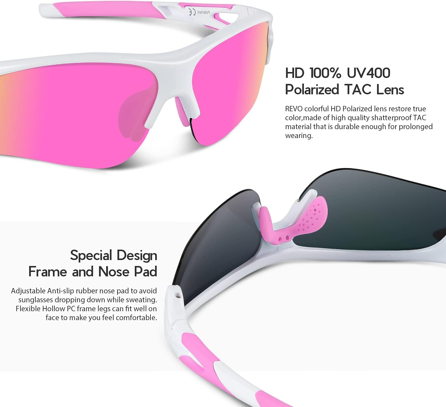 BEACOOL Polarized Sports Sunglasses for Men Women Youth Baseball Fishing Cycling Running Golf Motorcycle Tac Glasses UV400 - Image 4