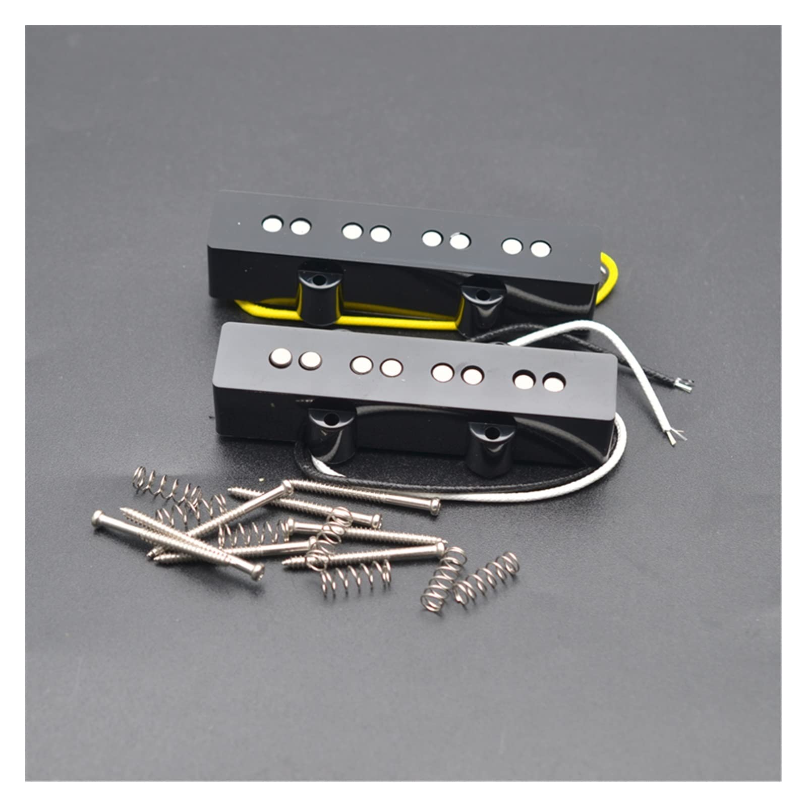 Otwarty Styl Alnico 5 Bass Pickup Neck/Bridge Pickup Pleciony Kabel Z Tkaniny Na 4-strunowe Części Basowe Gitary Elektrycznej Części Zamienne (Color : 1 set)