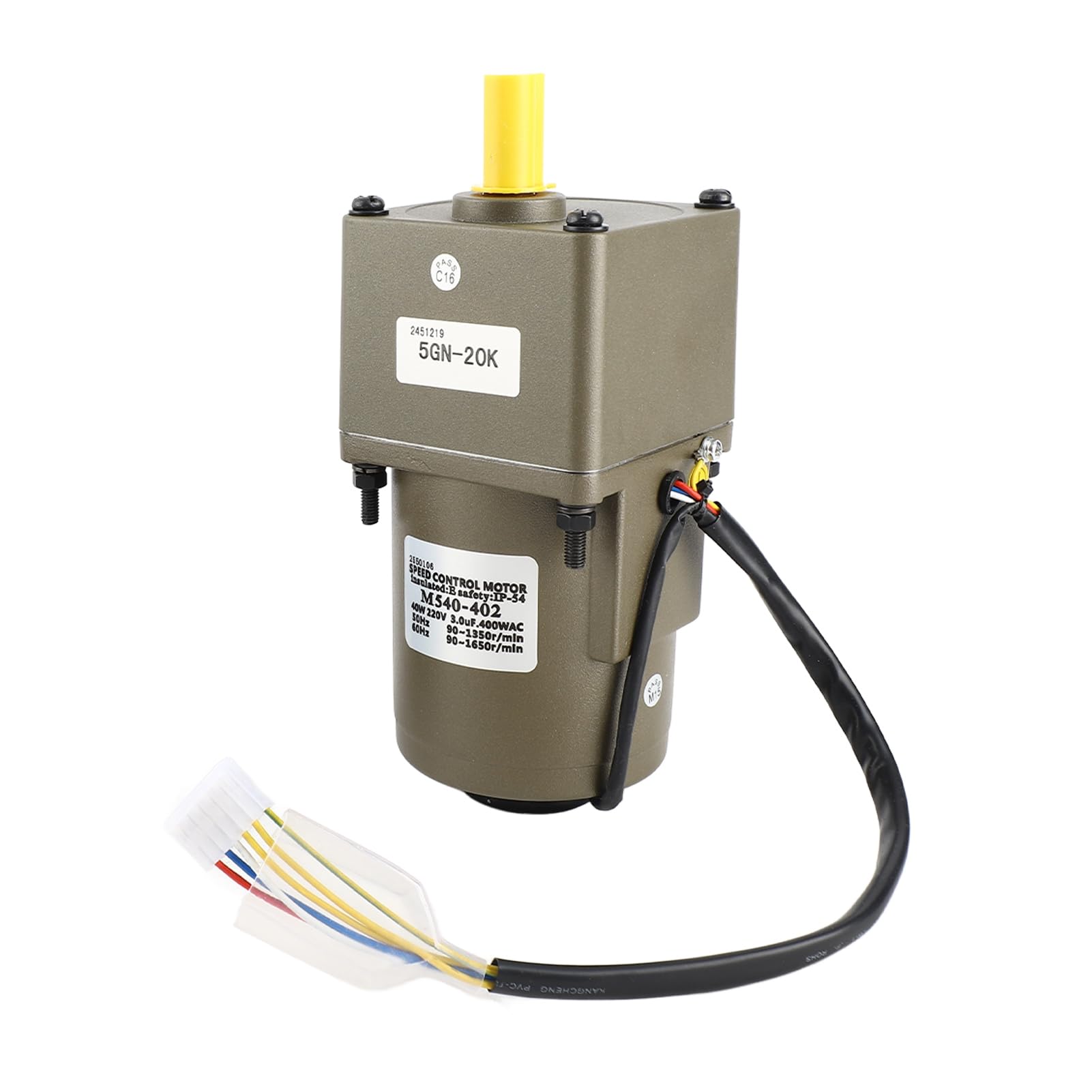 Semme Motor de Engranaje Asíncrono Monofásico de CA 40 W con Velocidad Vibración de bajo Ruido Energéticamente Eficiente para Máquinas Herramienta de Embalaje e Industrias de Transporte (Relación de
