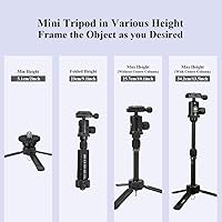 Vista 5 de SIRUI Mini trípode de escritorio de 13.5 pulgadas con cabeza de bola de 360°, trípode de aluminio portátil para cámara DSLR, videocámara, carga