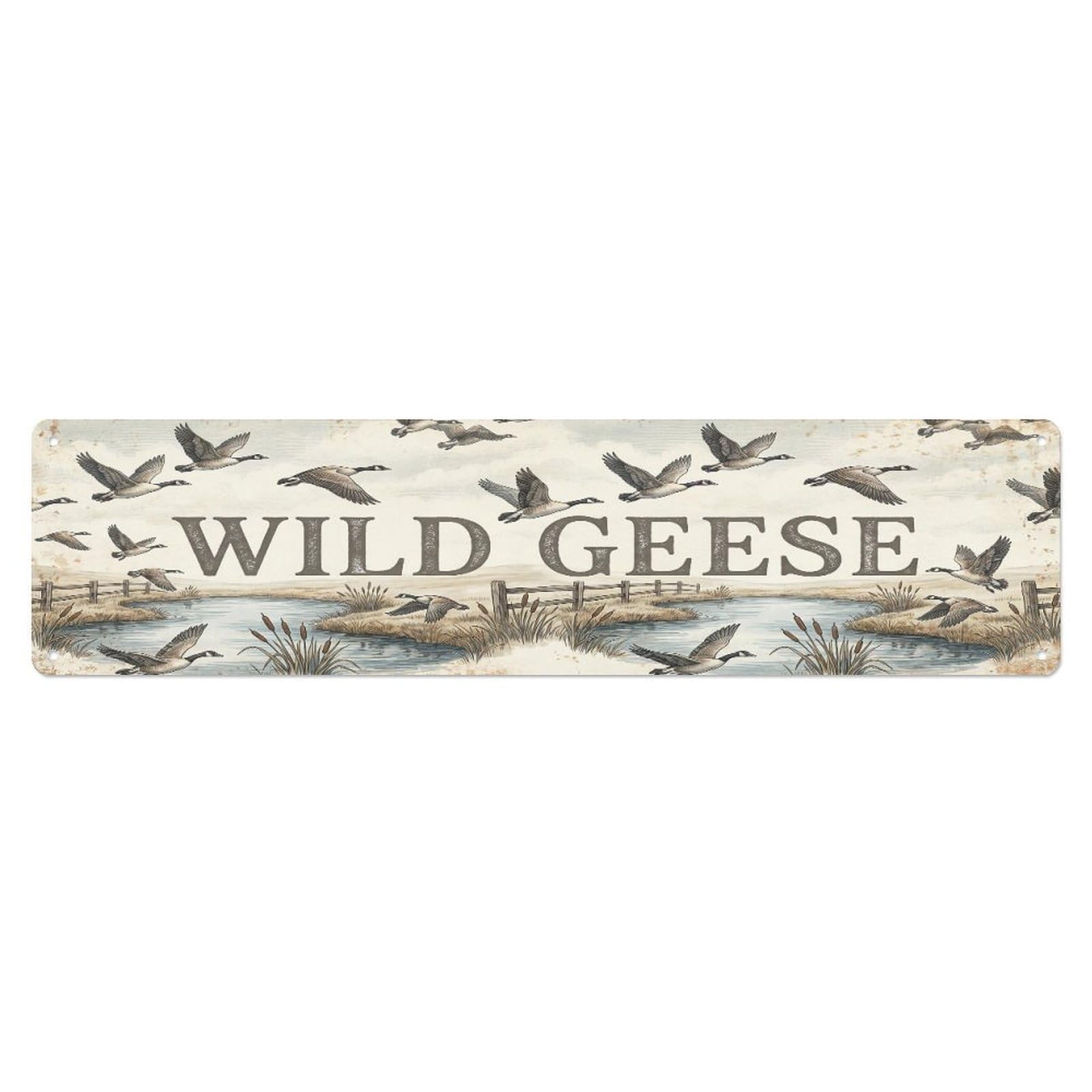 Xanthor Style Metal Tin Sign Vintage Run Hi Goose Farmhouse Funny Goose Backyard Farm