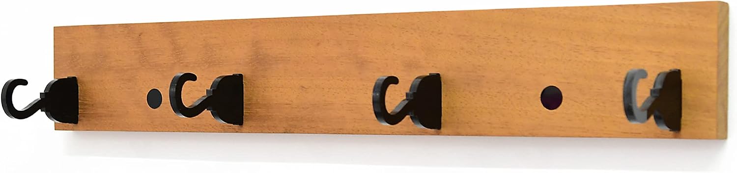 Wall Mount Wooden Hook Rack - Rustic Decorative Key Hook - Coffee Mug Hanger - Deco Coat Rack - Entryway Storage - Rack Mount - Captain Hook