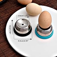 Vista 6 de Perforador de huevos para huevos crudos, tenedor de huevos de acero inoxidable para hervir huevos, excelente herramienta peladora de cáscara