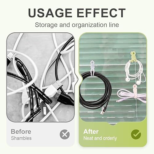 Miniatura 5 de Bridas de silicona reutilizables, organizador de cables de datos y cable para cables de carga, electrónica, oficina en casa y cocina, organizador de