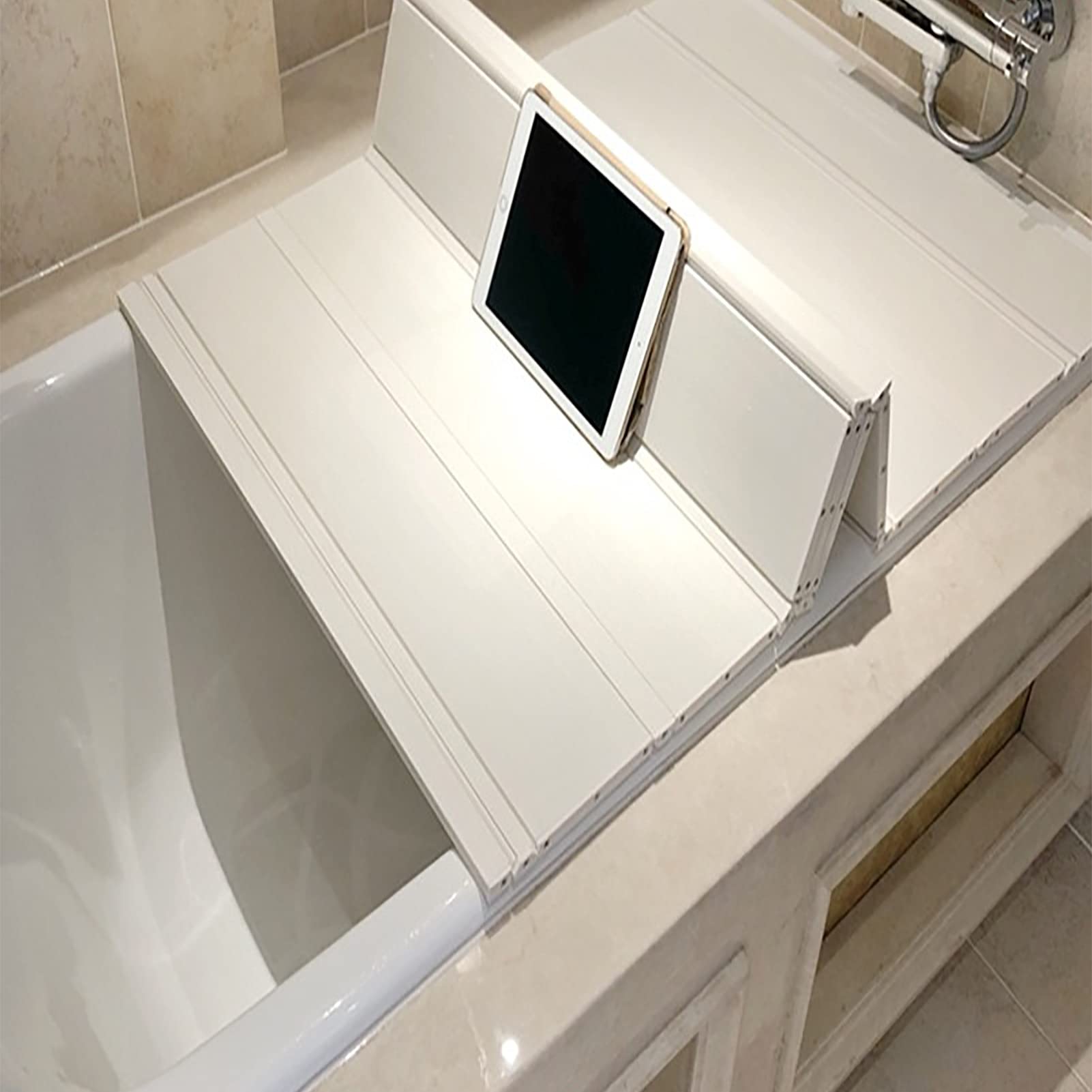 Plateau de baignoire pliant et couverture isolante 60x59cm pour un bain chaud et propre