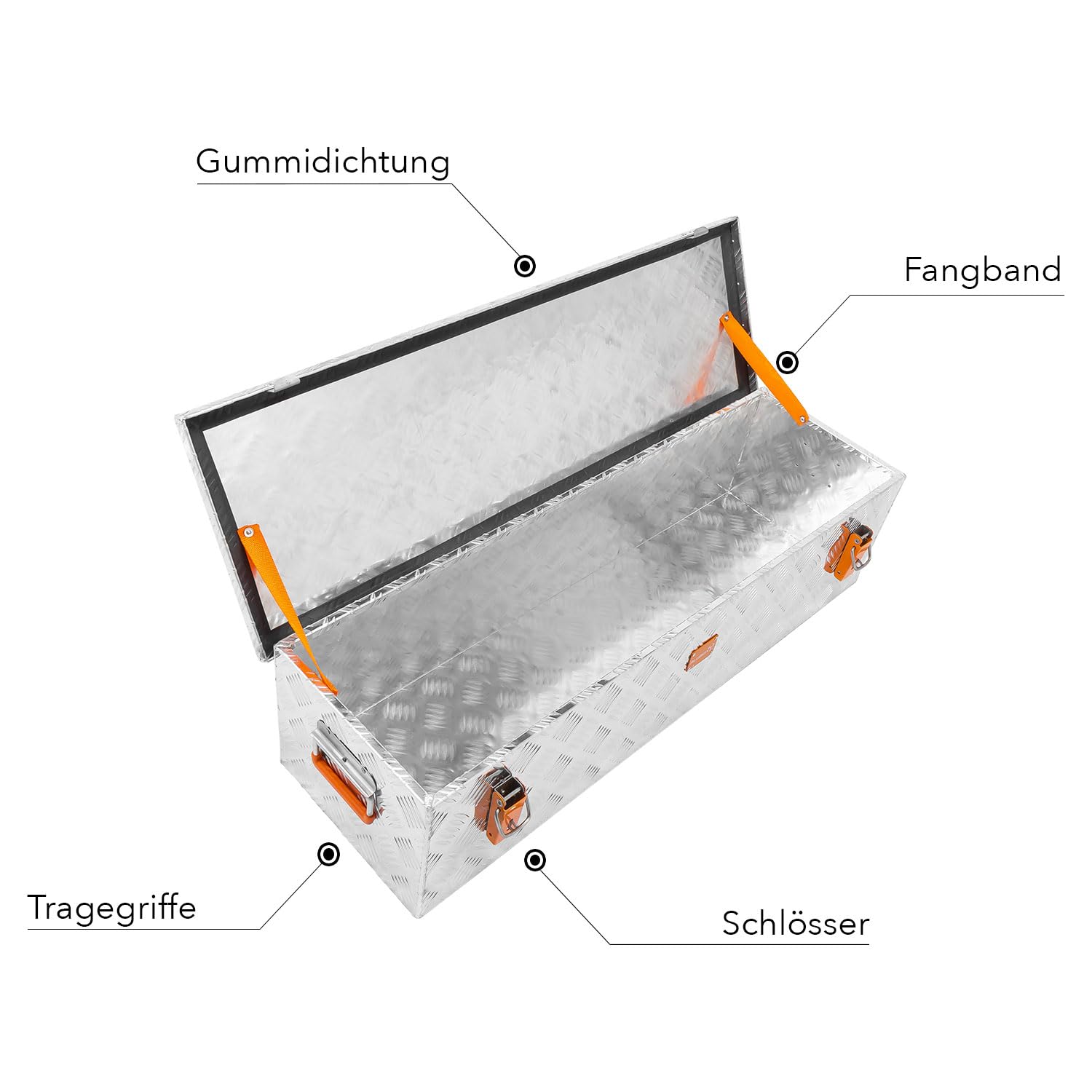 Alubox Werkzeugkiste Riffelblech ABX-RL75 Aluminium 1,5mm Werkzeugkiste leicht und robust 75 Liter