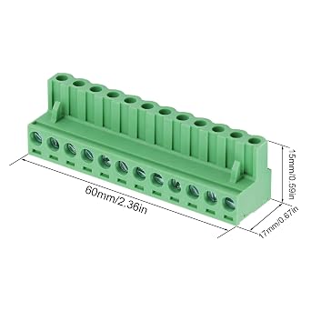 10 pcs 12 Pin 5.08mm Pitch Pluggable PCB Angle Screw Terminal Block Plug Connector Socket Panel Mount DIY (5pcs 12P)