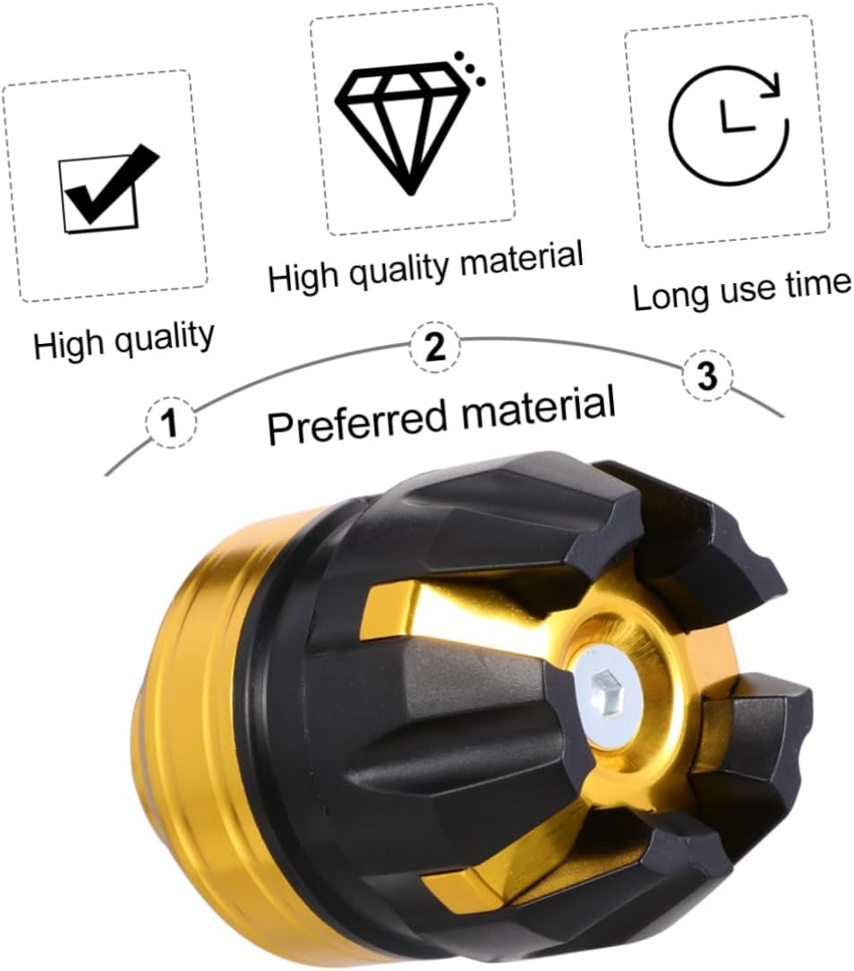 2pcs Motorcycle Drop Collision Caps Aluminum Alloy Front Fork Wheel Frame Sliders for Motorbike Easy Installation Impact Reduction Protects Driver Gold
