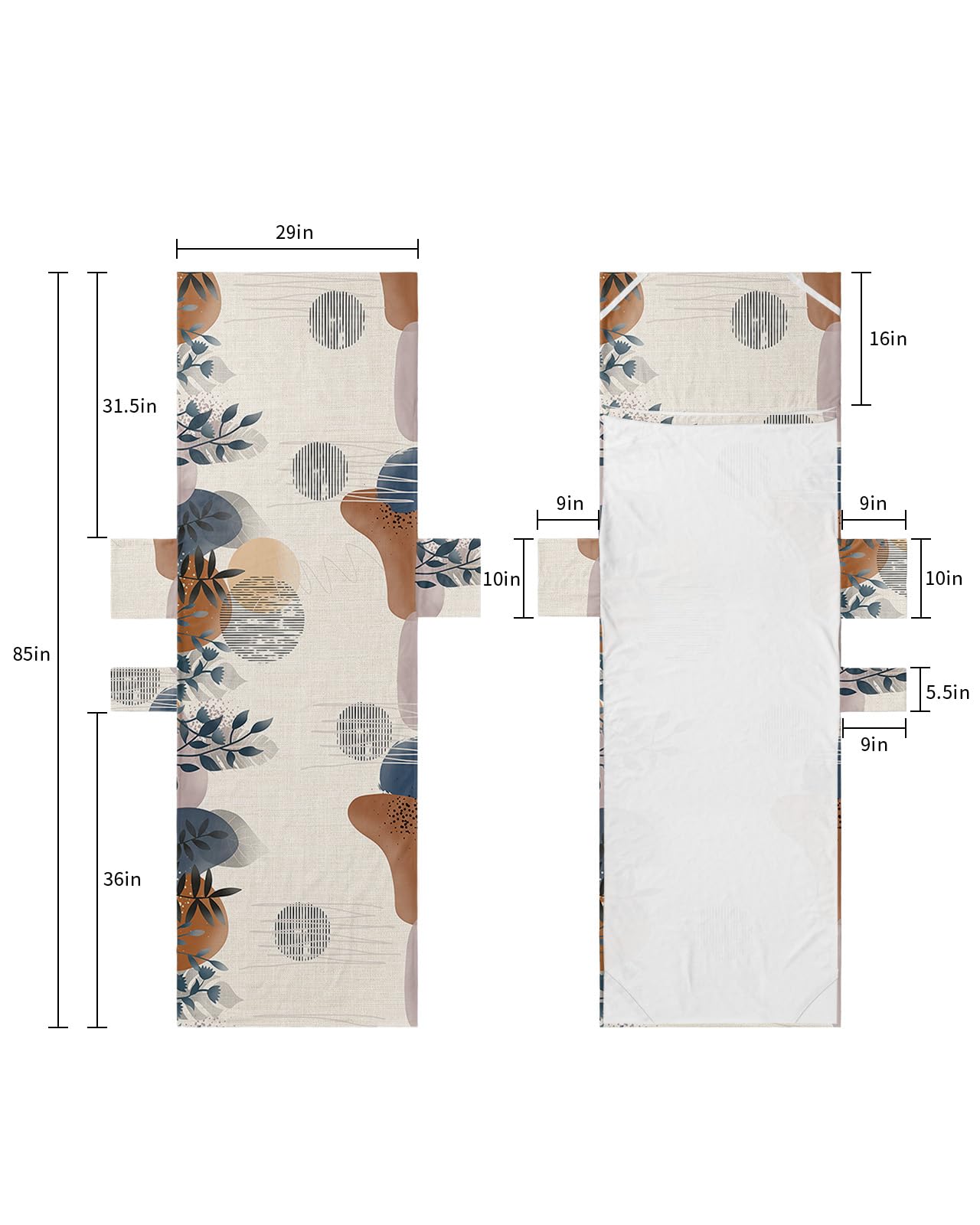 Boho Middle Century Beach Lounge Chair Towel Cover, Soft Chaise Lounge Towel with Side Pockets Patio Pool Chairs Cover for Beach/Pool Sunbathing 29x85 Modern Geometric Abstract Botanical Rustic