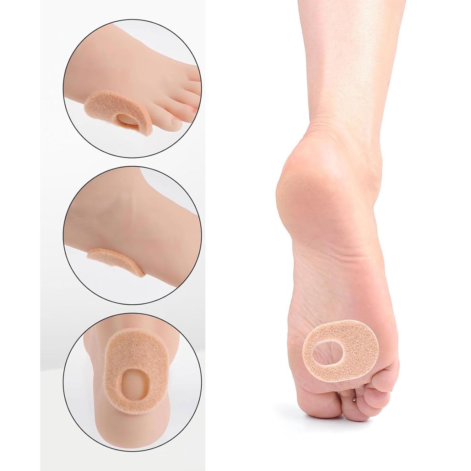 24 PCS Almohadillas para Callos,Anillos Protectores de presión,tiritas para Callos,tiritas para Rozaduras en los pies,Almohadillas para callosidades,Protectores autoadhesivos para Callos
