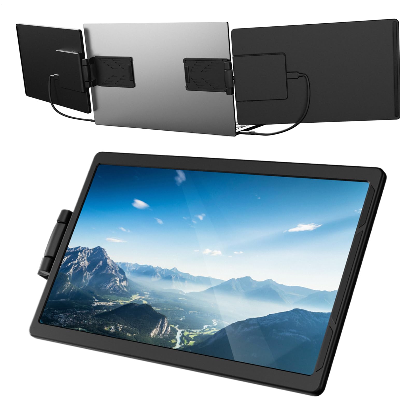 Generico Monitor Portatile per Laptop Ultra-Sottile Portatile con Porta USB | Accessorio Multischermo per Laptop per Computer Notebook Viaggio Scrivania Conferenza Campeggio Ufficio Domestico