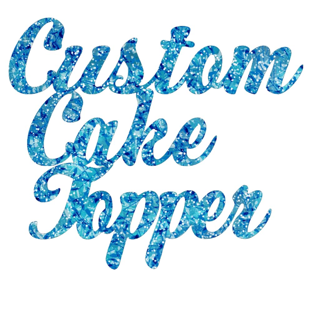 Personalised Custom Cake Toppers - Happy Birthday, Wedding, Graduation & Baby Shower12 Colours (Chalk Blue)