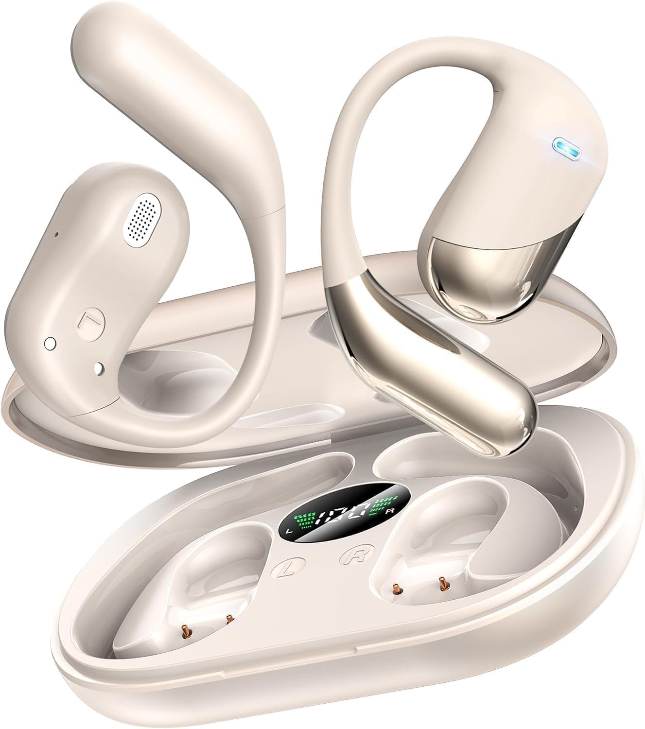 Ultra Open Ear Headphones, Over Ear Bluetooth Bone Conduction Earbuds