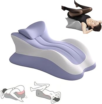 Couples Intimacy Sex Pillow for Sitting Multifunctional Couple Back Pillow - Low-Profile Butt Cushion with 3D Memory Foam Design, Support for Relaxation or Play Purple White