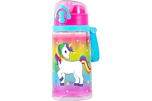 Home Tune Kids Water Bottle - 18oz Clear BPA-Free Tritan - Unicorn...