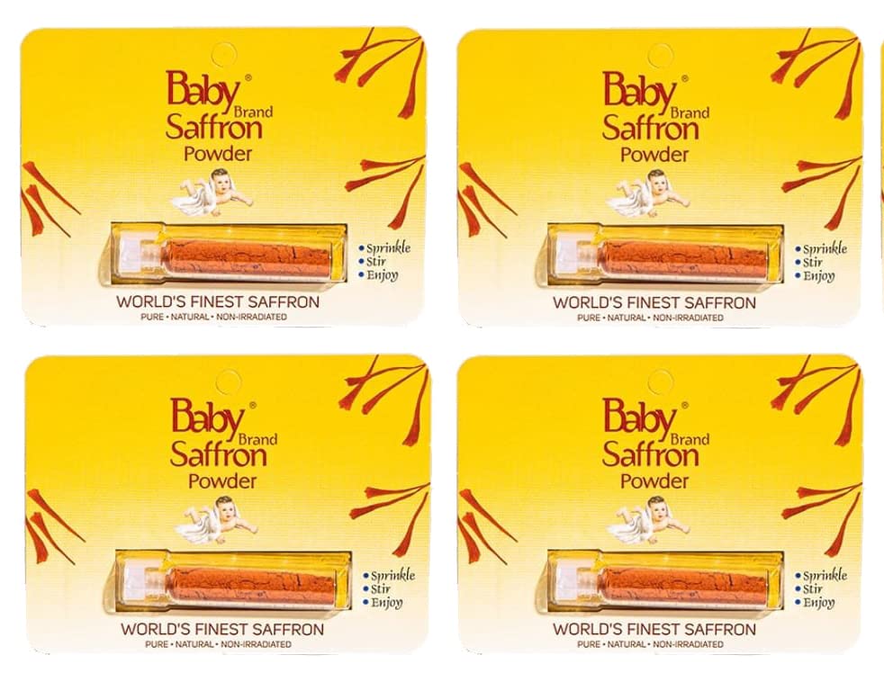 Image of Baby Brand Saffron Powder 100% Pure World's Finest Saffron (Powder), 1 Gm Each (Pack of 4)