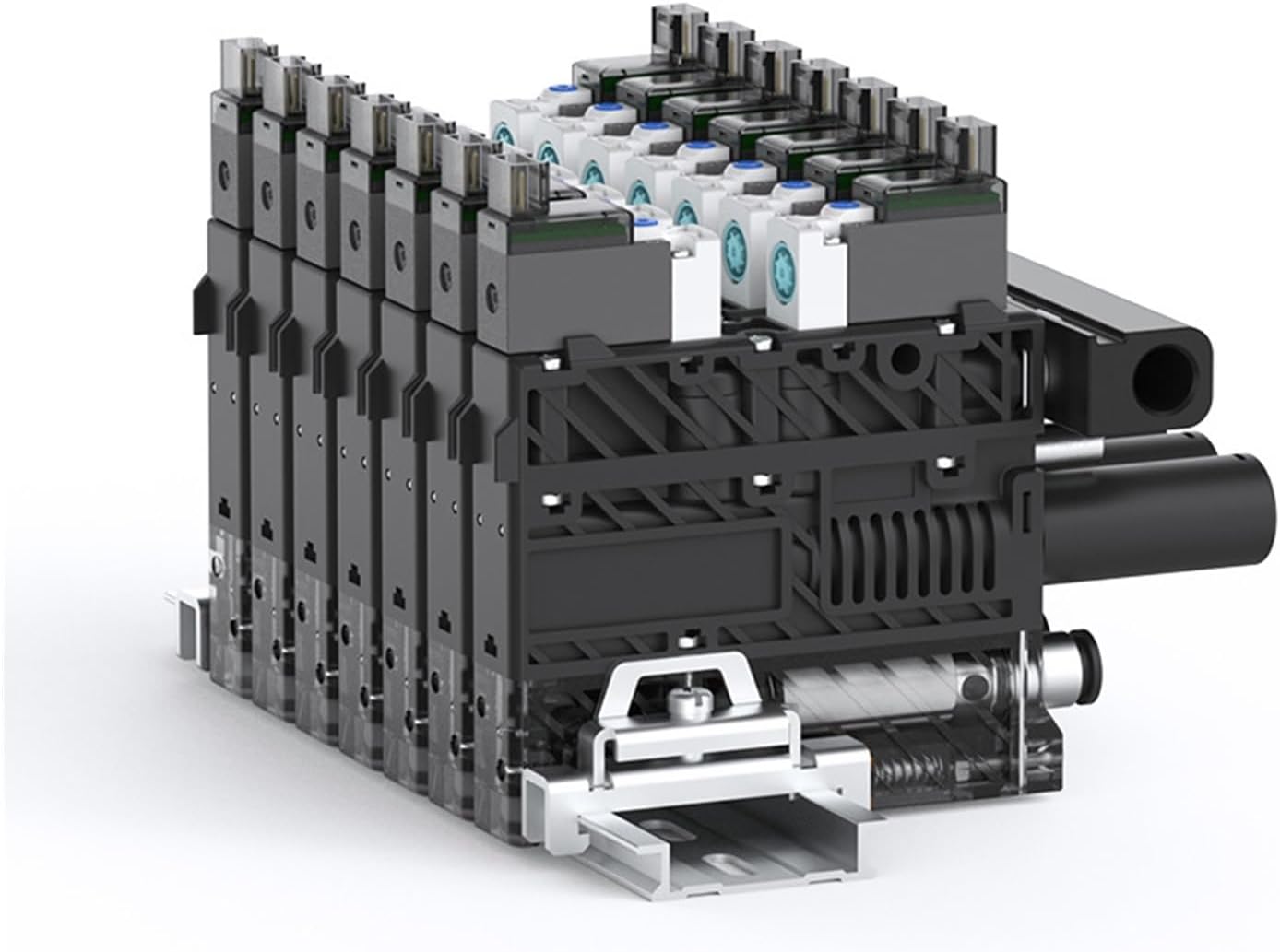 7-Unit Integrated Pneumatic Vacuum Generator with high Suction Power and high Flow Rate, External high Noise Reduction, and no bandgap for Quiet Operation.(SZK-07-46WR-N-D07)