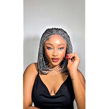 LUXLUXE Tiara Straight Braided 12 in Long 4X4 Hand Tied Lace Braid Braided Wig, Beauty Heat Resistant Fiber, 20+ Shades of Natural, Dip Dyed, Blended Colors