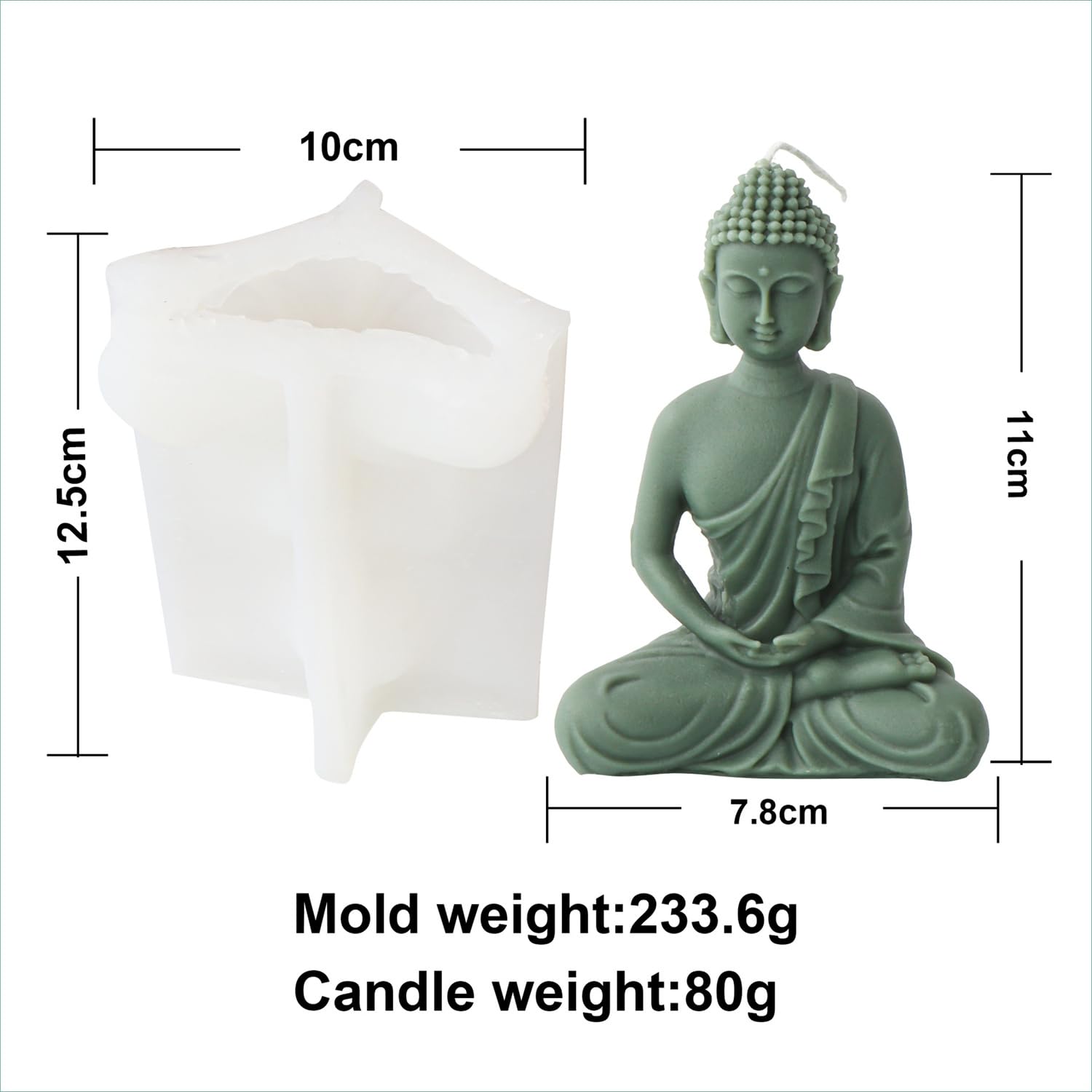 Silikonform 3D Buddha - Wiederverwendbare Gießform Für Kerzen, Seife & Gips, Lebensmittelecht