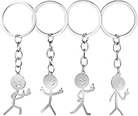 Ouligay 3Pcs Funny Middle Finger Keychains for Women Men - Stainless Steel Fun Keyrings, Cool Gag Gifts