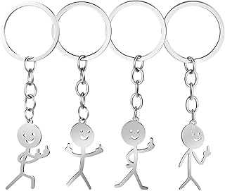 Ouligay 3Pcs Funny Keychain for Women,Middle Finger Keyring,Fun Keychains,Matching Keychains,Cool Gifts for Men