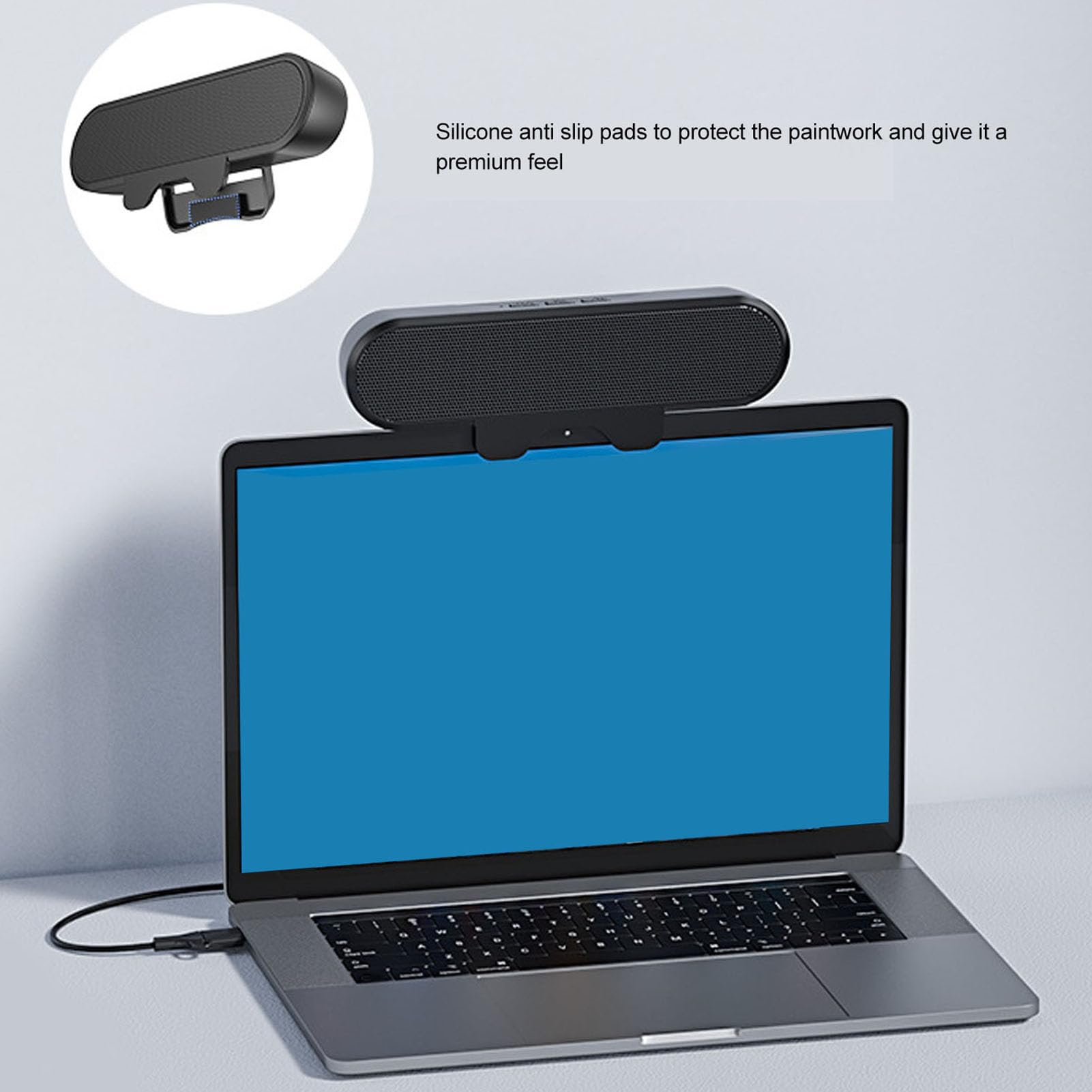 Altoparlanti per Computer per PC Desktop, Clip on, 10 W | Doppi Driver da 1,4 Pollici, Apertura A Morsetto da 1,97 Pollici, Design Salvaspazio, Alimentazione USB A e C