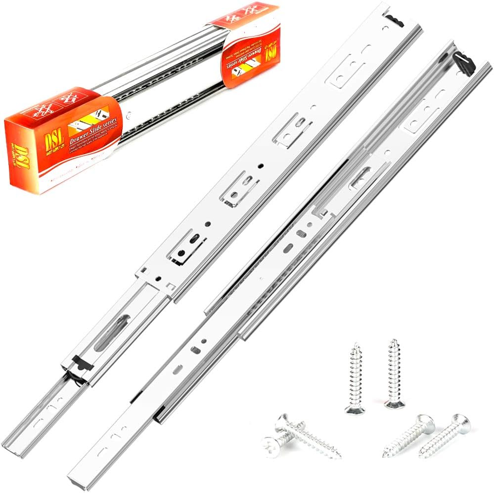 DSL Drawer Runners, 1 Pair Full Extension Ball Bearing Draw Runner/Slides Heavy Duty 60kg Capacity Side Mount Kitchen Cabinet Slides Replacement Rails Gliders (700mm 28")
