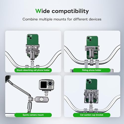 Miniatura 9 de FANAUE Soporte de teléfono para motocicleta con brazo antirrobo de bola de 1 pulgada, soporte para teléfono celular de bicicleta compatible con