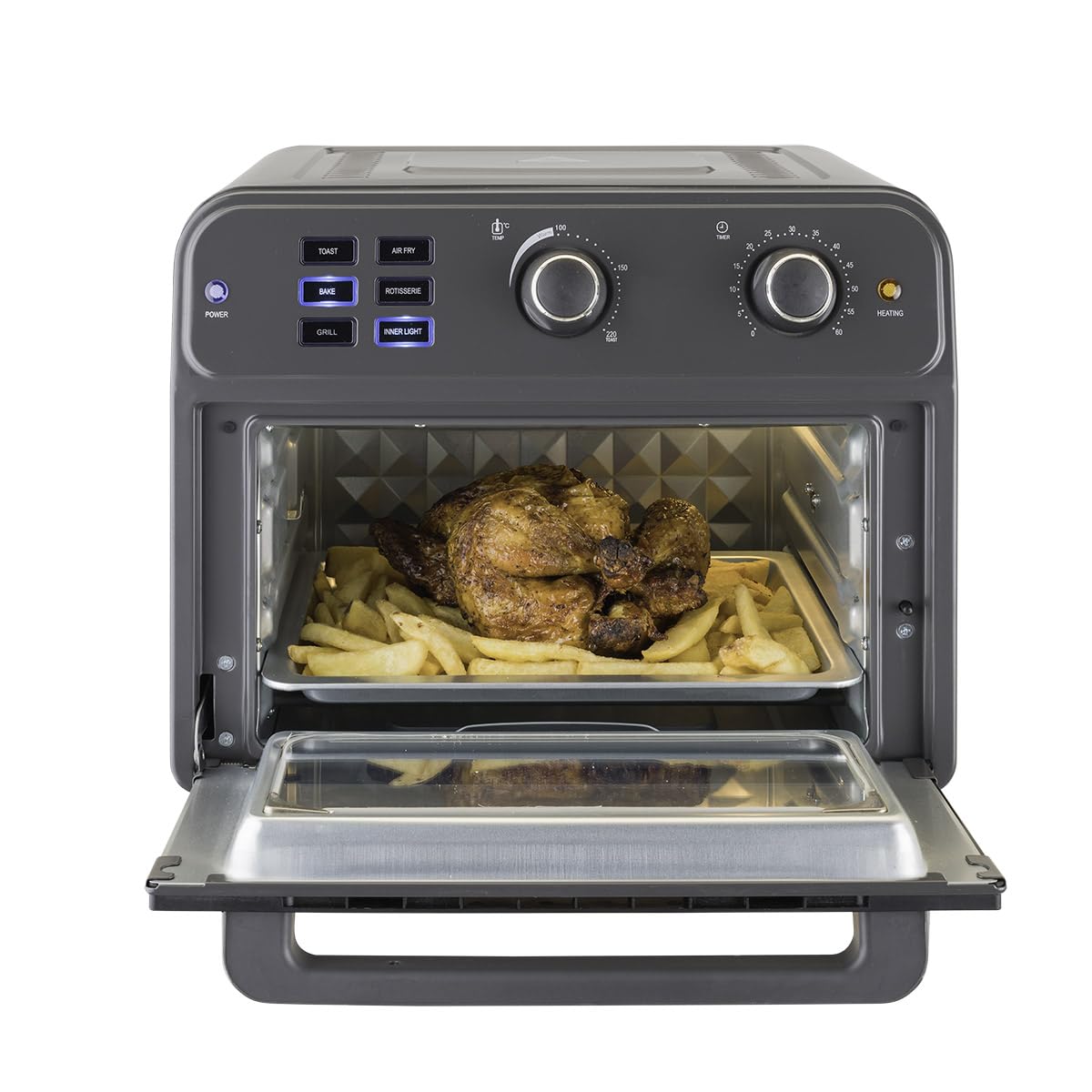 Bimar B220 Friggitrice ad aria, Fornetto elettrico cottura Air Fry, Forno elettrico Prontoforno ventilato 22 litri, Potenza 1800 W, Temperatura max 220°C, 5 programmi di cottura, Frittura senza olio