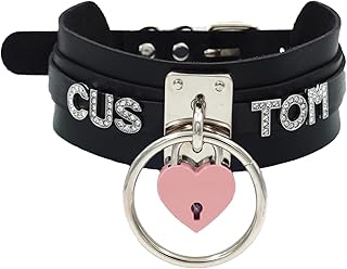 Custom Black Choker Collar For Women, Personalized Name Necklace punk gothic Vegan Leather Jewelry With Rhinestone Letters