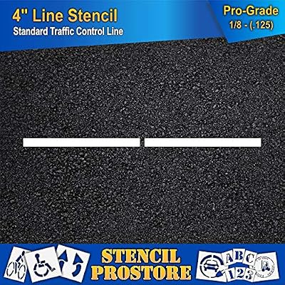 Pavement Stencils - 4 inch - Straight LINE Stencil - 4 x 108 x 1/8 (128 mil) - Pro-Grade