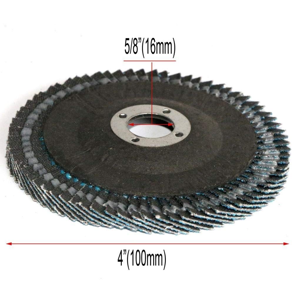 Tarcze listkowe, tarcza szlifierska, 10 szt. 4 x 5/8 cala Profesjonalne tarcze listkowe Ściernice szlifierskie 100 mm Tarcze szlifierskie o ziarnistości 60 do szlifierki kątowej (kolor: mix kolorów, z